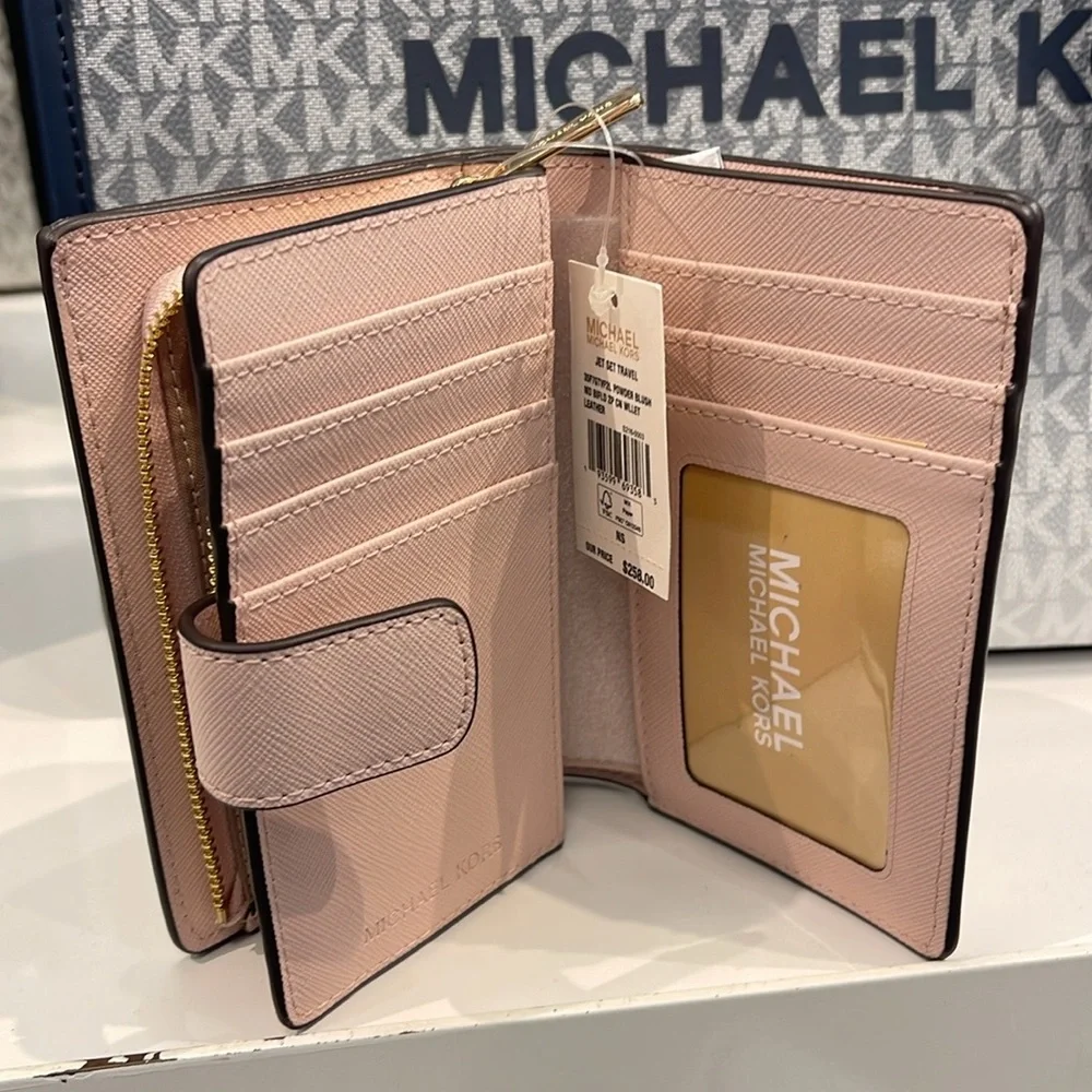 Michael Kors Medium Saffiano Leather Wallet
Powder Blush
NWT 
L - Picture 14 of 16